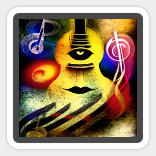 Abstract Image Of Musical Symbols Sticker